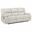 Coaster Camila 2-Piece Faux Leather Upholstered Reclining Sofa Set in White