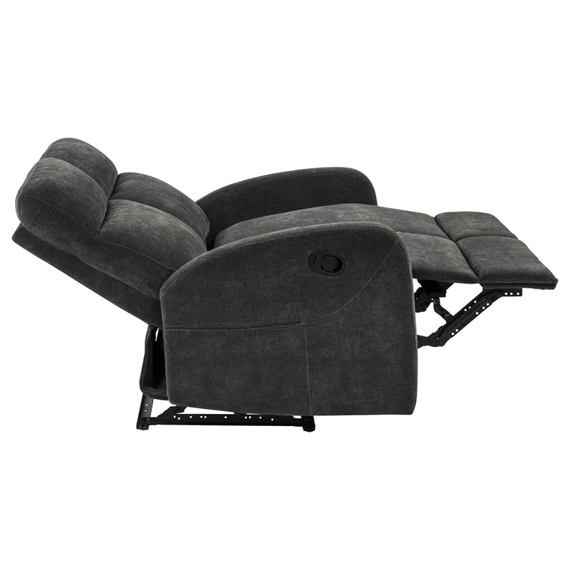 Coaster Hamilton 3-Piece Chenille Manual Reclining Sofa Set in Charcoal Gray