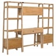 Coaster Fabian 4-Piece Wood Desk and Bookshelf Set in Distressed Light Brown