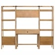 Coaster Fabian 4-Piece Wood Desk and Bookshelf Set in Distressed Light Brown