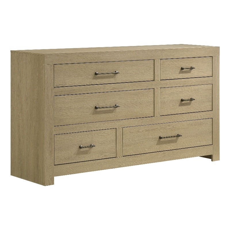 Coaster Hendricks 6-Drawer Transitional Wood Dresser Cabinet in Light Oak