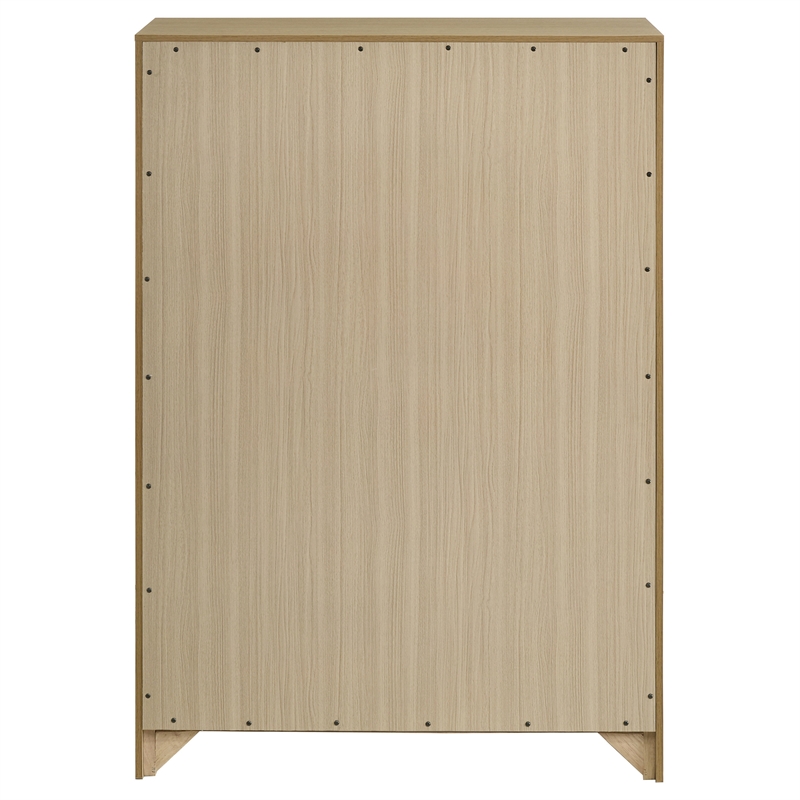 Coaster Hendricks 5-Drawer Transitional Wood Chest of Drawers in Light Oak