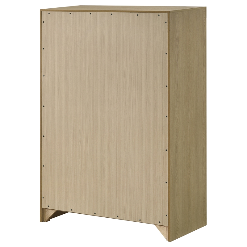 Coaster Hendricks 5-Drawer Transitional Wood Chest of Drawers in Light Oak