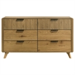 Coaster Bennett 6-Drawer Mid-Century Wood Dresser Cabinet in Light Oak