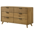 Coaster Bennett 6-Drawer Mid-Century Wood Dresser Cabinet in Light Oak