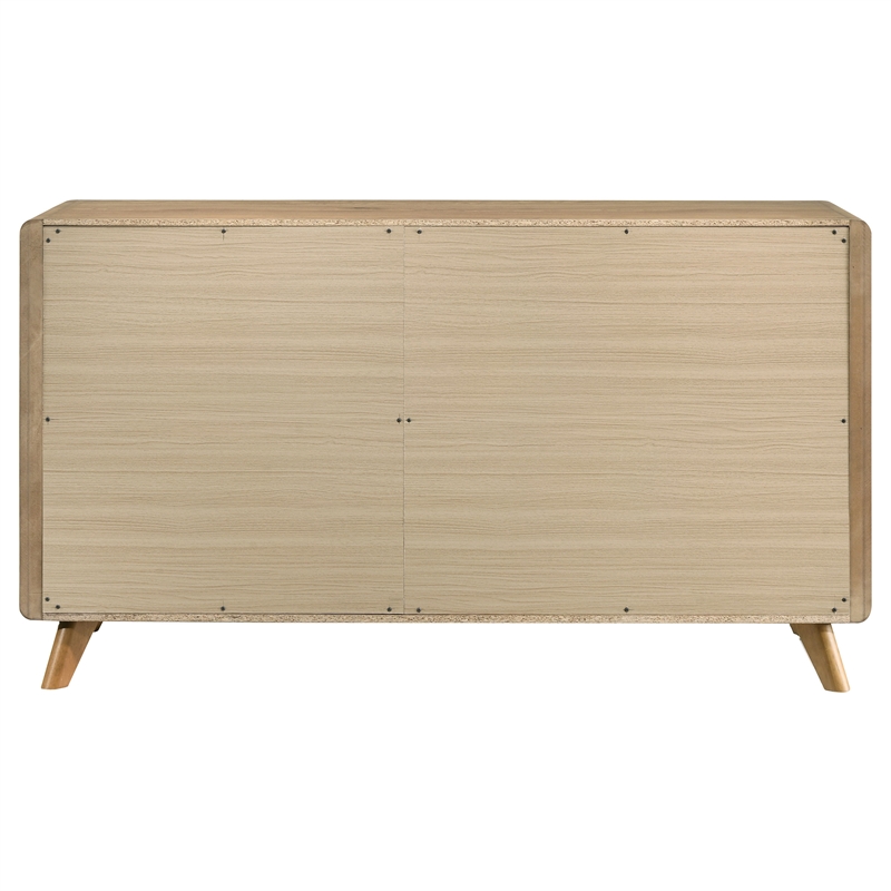 Coaster Bennett 6-Drawer Mid-Century Wood Dresser Cabinet in Light Oak