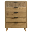 Coaster Bennett 5-Drawer Mid-Century Wood Chest of Drawers in Light Oak