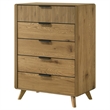 Coaster Bennett 5-Drawer Mid-Century Wood Chest of Drawers in Light Oak