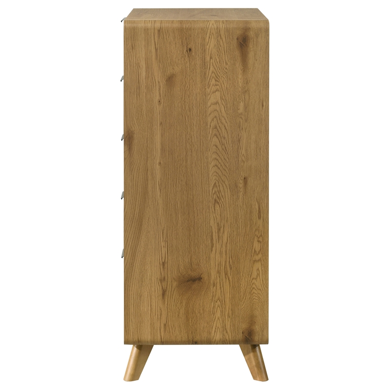Coaster Bennett 5-Drawer Mid-Century Wood Chest of Drawers in Light Oak
