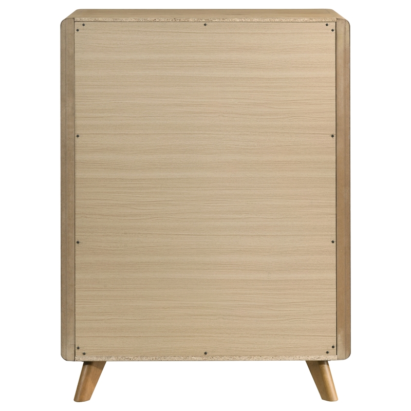 Coaster Bennett 5-Drawer Mid-Century Wood Chest of Drawers in Light Oak
