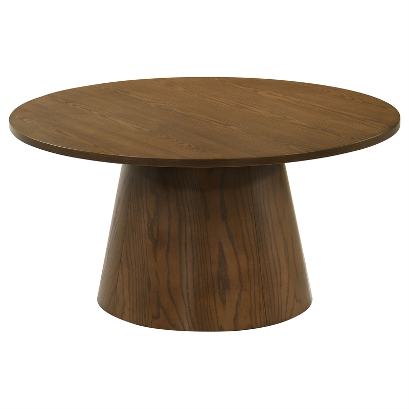 Coaster Franklin 2-Piece Round Wood Coffee Table Set in Dark Brown