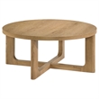 Coaster Kessler 2-Piece Round Sculptural Wood Coffee Table Set in Light Oak