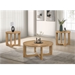 Coaster Kessler 3-Piece Round Sculptural Wood Coffee Table Set in Light Oak