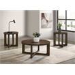 Coaster Kessler 3-Piece Round Sculptural Wood Coffee Table Set in Brown