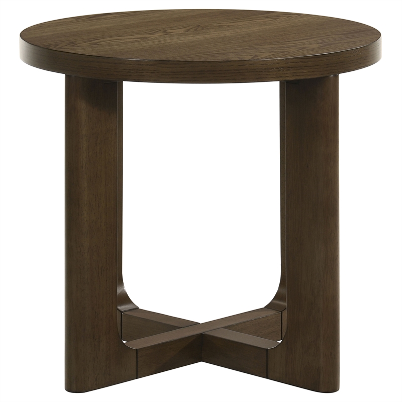 Coaster Kessler 3-Piece Round Sculptural Wood Coffee Table Set in Brown