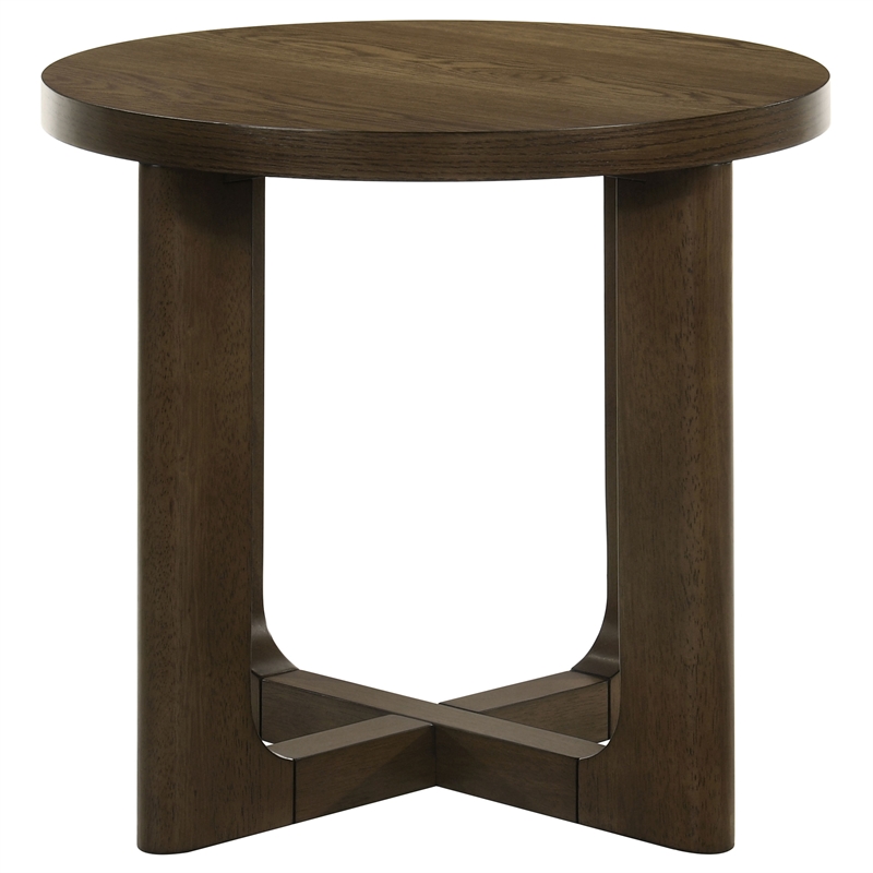 Coaster Kessler 3-Piece Round Sculptural Wood Coffee Table Set in Brown