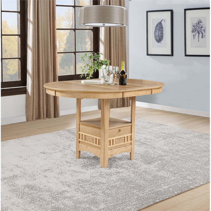 Coaster Lavon Oval Transitional Wood Counter Height Dining Table in Light Oak