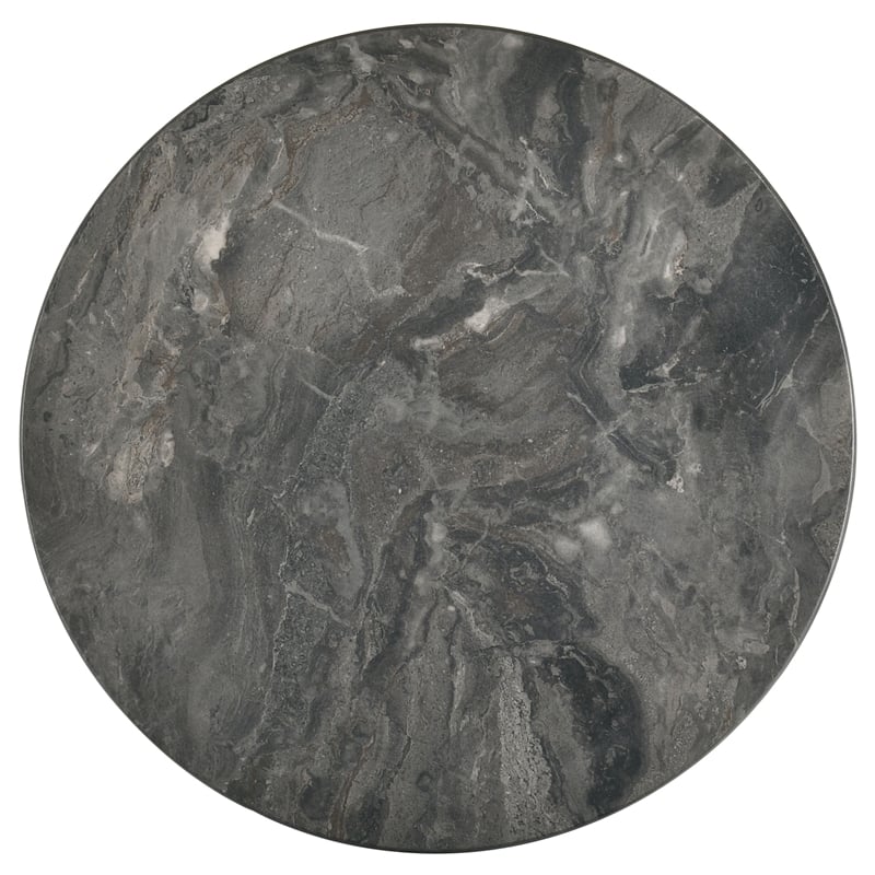 Coaster Bradley Round SmartTop Wood End Side Table in Smokey Gray/Dark Brown