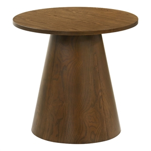 Coaster Franklin Round Pedestal Wood Side End Table in Dark Brown