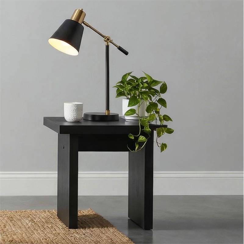 Coaster Decker Square Wood Occasional Side End Table in Black