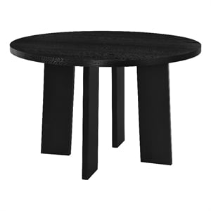 Coaster Strouse Round Transitional Wood Dining Table in Black