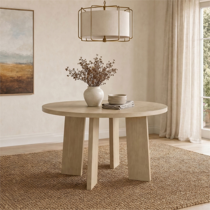 Coaster Strouse Round Transitional Wood Dining Table in Natural Oak