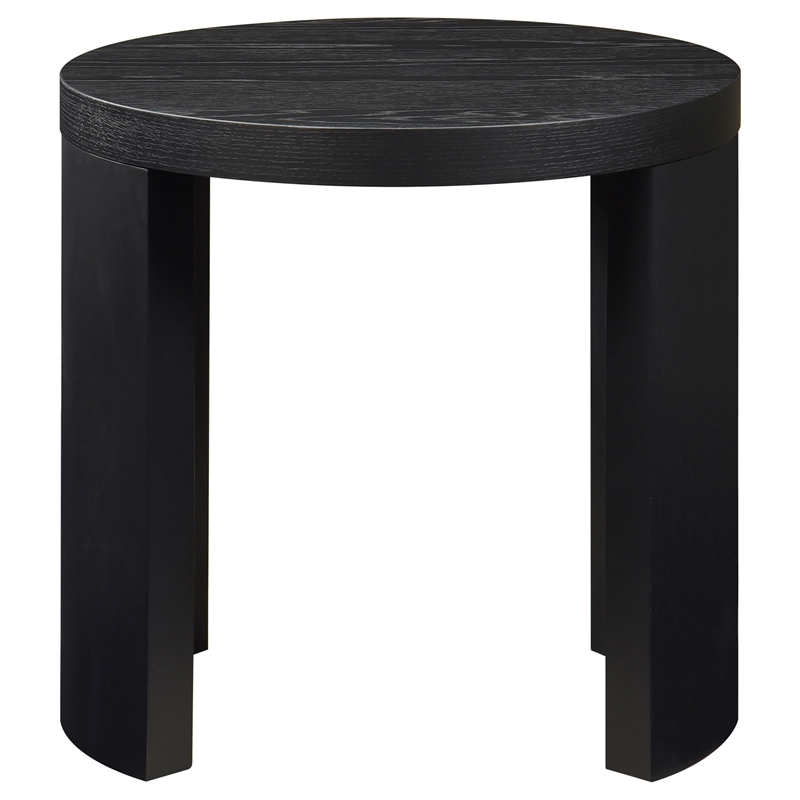 Coaster Sweeney Round Wood Occasional Side End Table in Black
