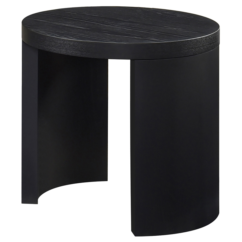 Coaster Sweeney Round Wood Occasional Side End Table in Black