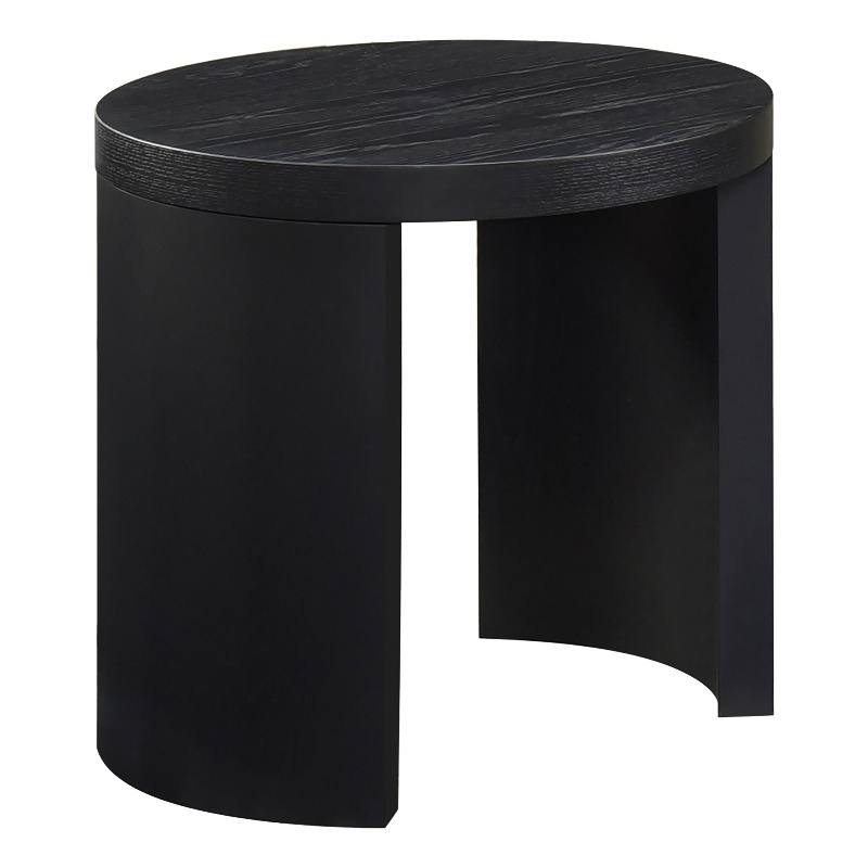 Coaster Sweeney Round Wood Occasional Side End Table in Black
