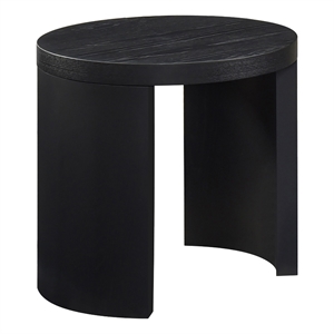 Coaster Sweeney Round Wood Occasional Side End Table in Black