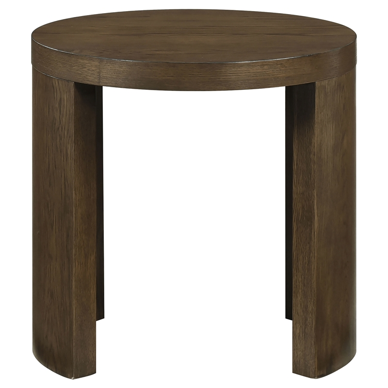 Coaster Sweeney Round Wood Occasional Side End Table in Dark Walnut