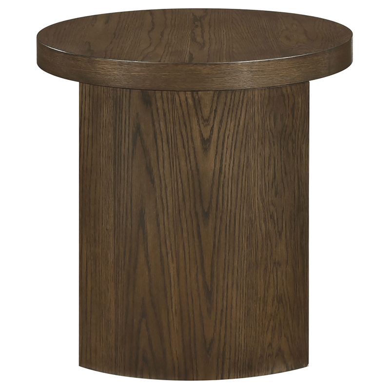 Coaster Sweeney Round Wood Occasional Side End Table in Dark Walnut