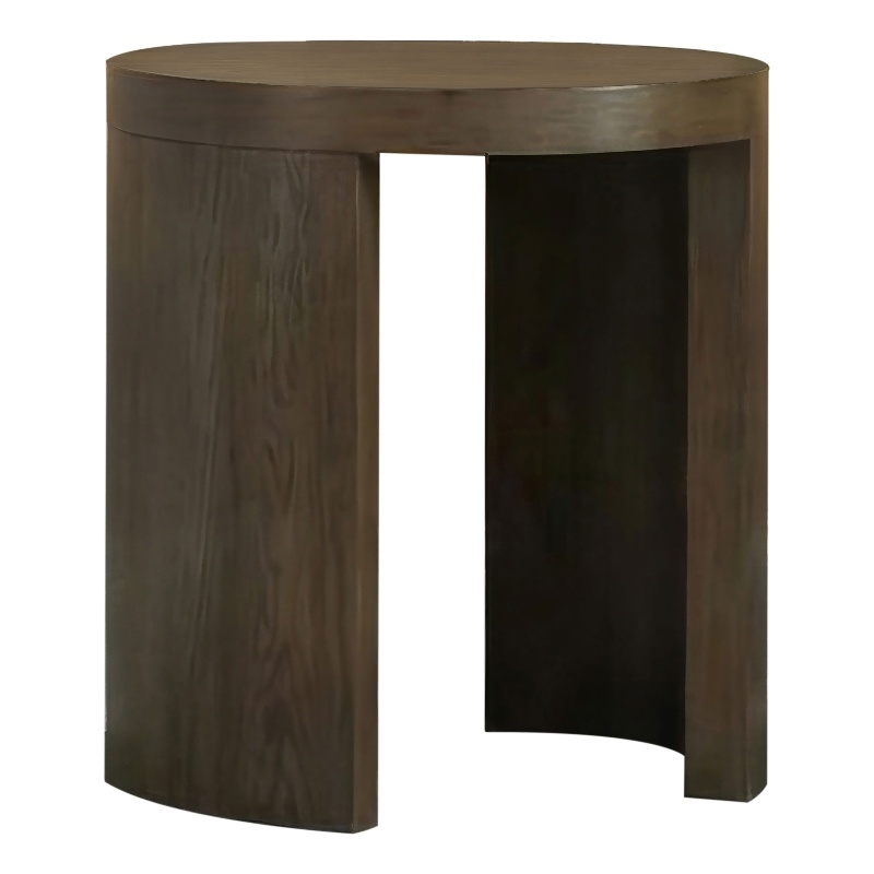 Coaster Sweeney Round Wood Occasional Side End Table in Dark Walnut