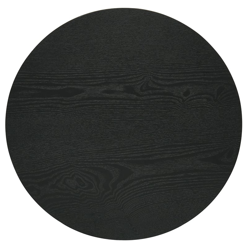 Coaster Hamlyn Round Fluted Wood Occasional Side End Table in Black