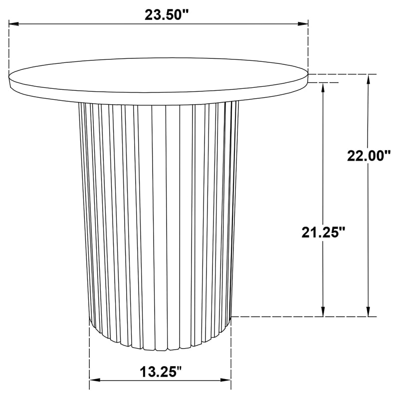 Coaster Hamlyn Round Fluted Wood Occasional Side End Table in Black