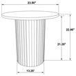 Coaster Hamlyn Round Fluted Wood Occasional Side End Table in Black