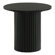 Coaster Hamlyn Round Fluted Wood Occasional Side End Table in Black