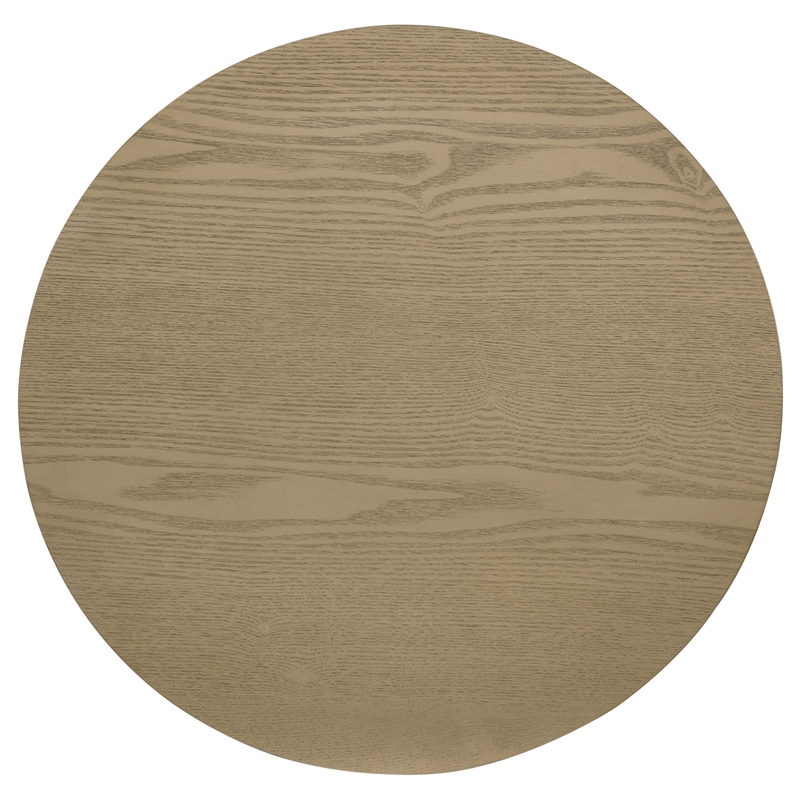 Coaster Hamlyn Round Fluted Wood Occasional Side End Table in Natural Oak