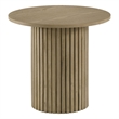 Coaster Hamlyn Round Fluted Wood Occasional Side End Table in Natural Oak