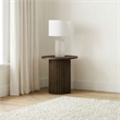 Coaster Hamlyn Round Fluted Wood Occasional Side End Table in Walnut