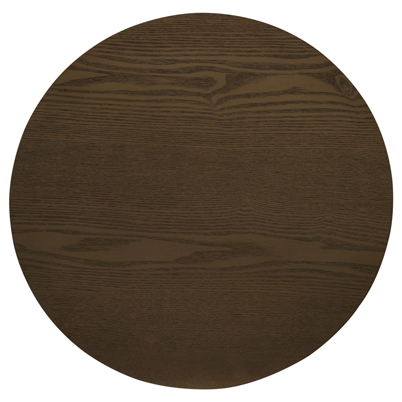 Coaster Hamlyn Round Fluted Wood Occasional Side End Table in Walnut