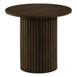 Coaster Hamlyn Round Fluted Wood Occasional Side End Table in Walnut