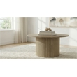 Coaster Hamlyn Round Fluted Wood Occasional Cocktail Coffee Table in Natural Oak