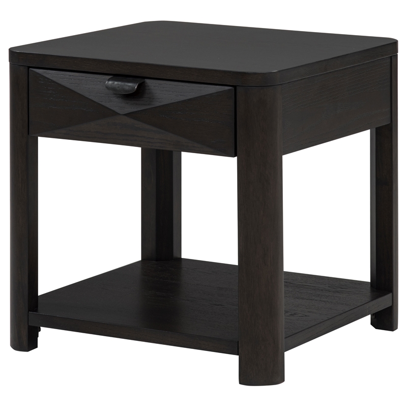 Coaster Marcelo Square Transitional Wood End Table in Coffee