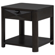 Coaster Marcelo Square Transitional Wood End Table in Coffee