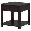 Coaster Marcelo Square Transitional Wood End Table in Coffee