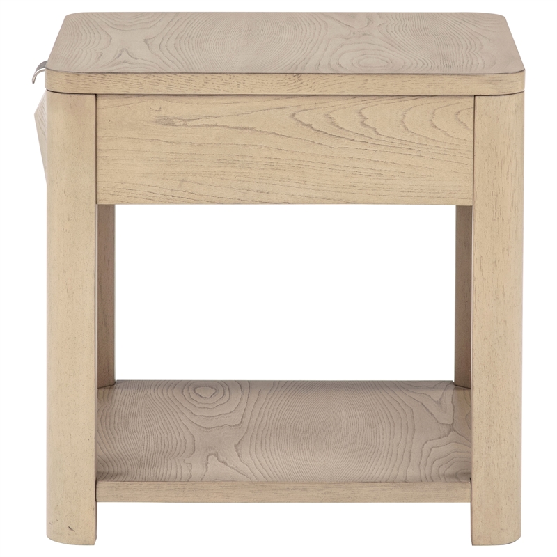 Coaster Marcelo Square Transitional Wood End Table in Light Elm