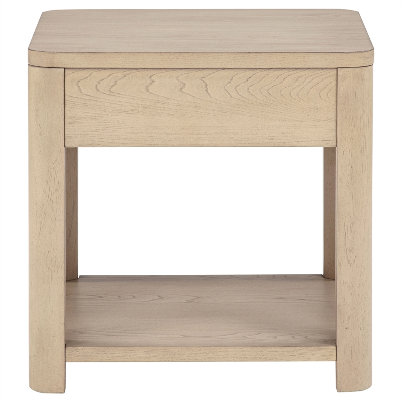Coaster Marcelo Square Transitional Wood End Table in Light Elm
