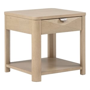Coaster Marcelo Square Transitional Wood End Table in Light Elm