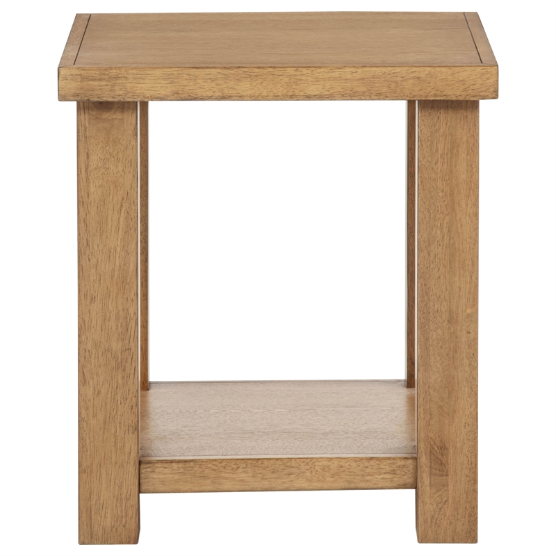Coaster Beasley Square Rustic Wood End Side Table in Golden Oak
